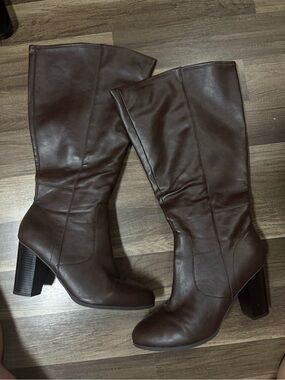 Style & Co. Dark Brown Knee-High Block Heel Boots
